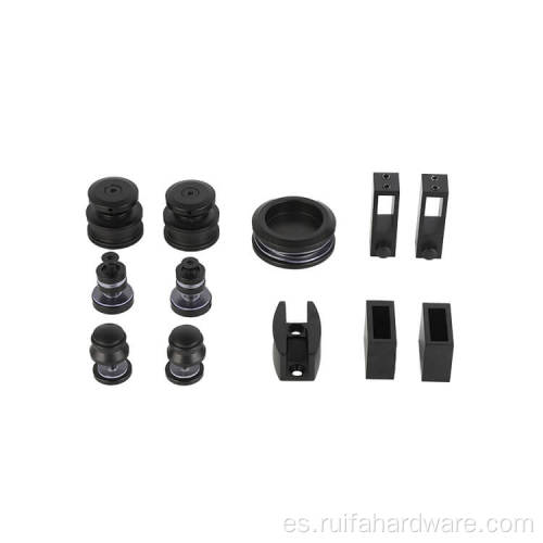 Rodillos de puertas corredizas de vidrio de acero inoxidable negro